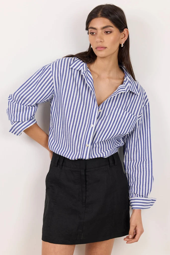 Alignment Black Linen Mini Skort
