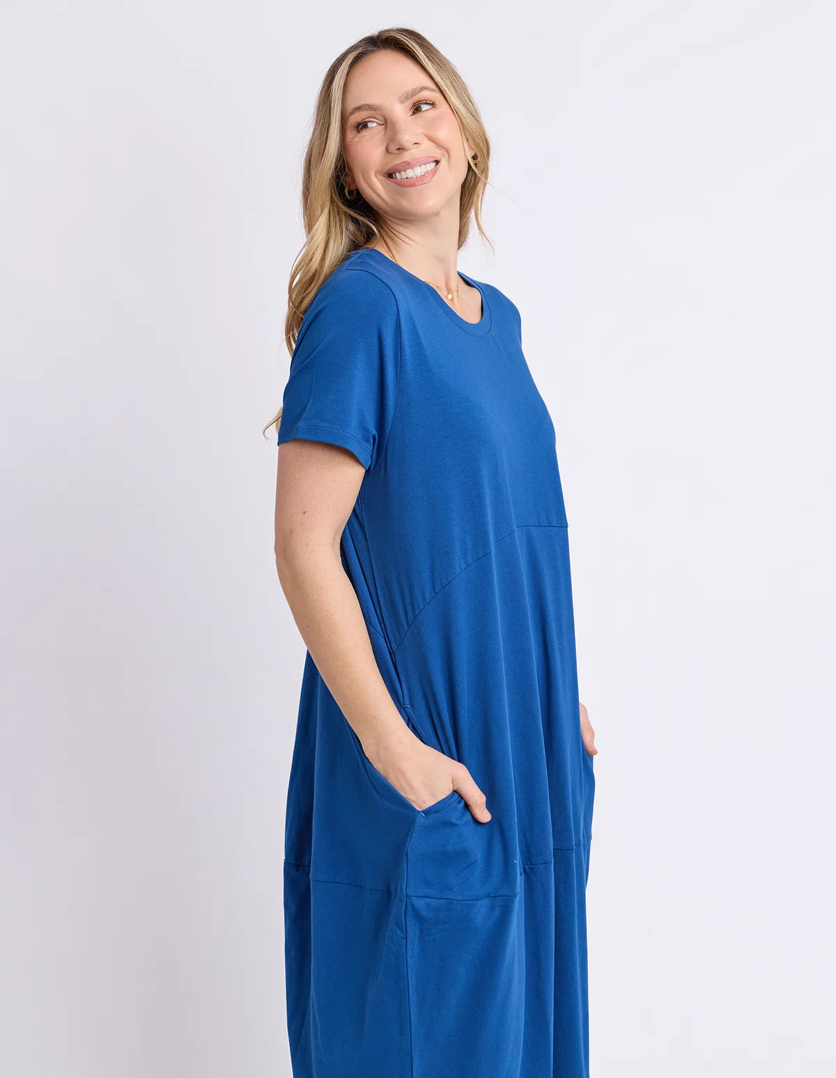 Elm Diana Short Sleeve Dress China Blue