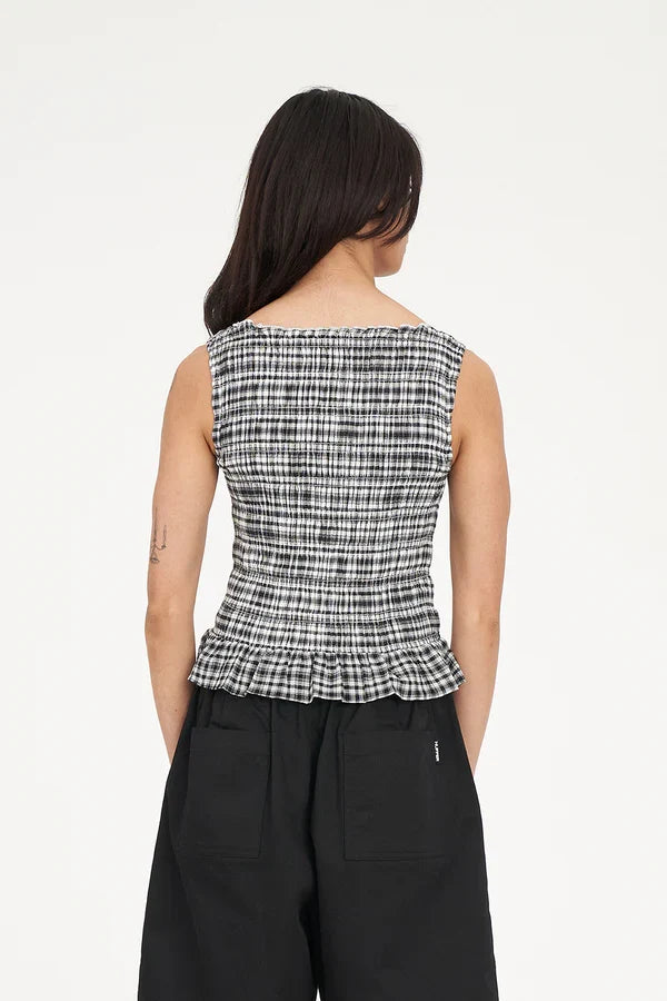 Gigi Shirred Top Black