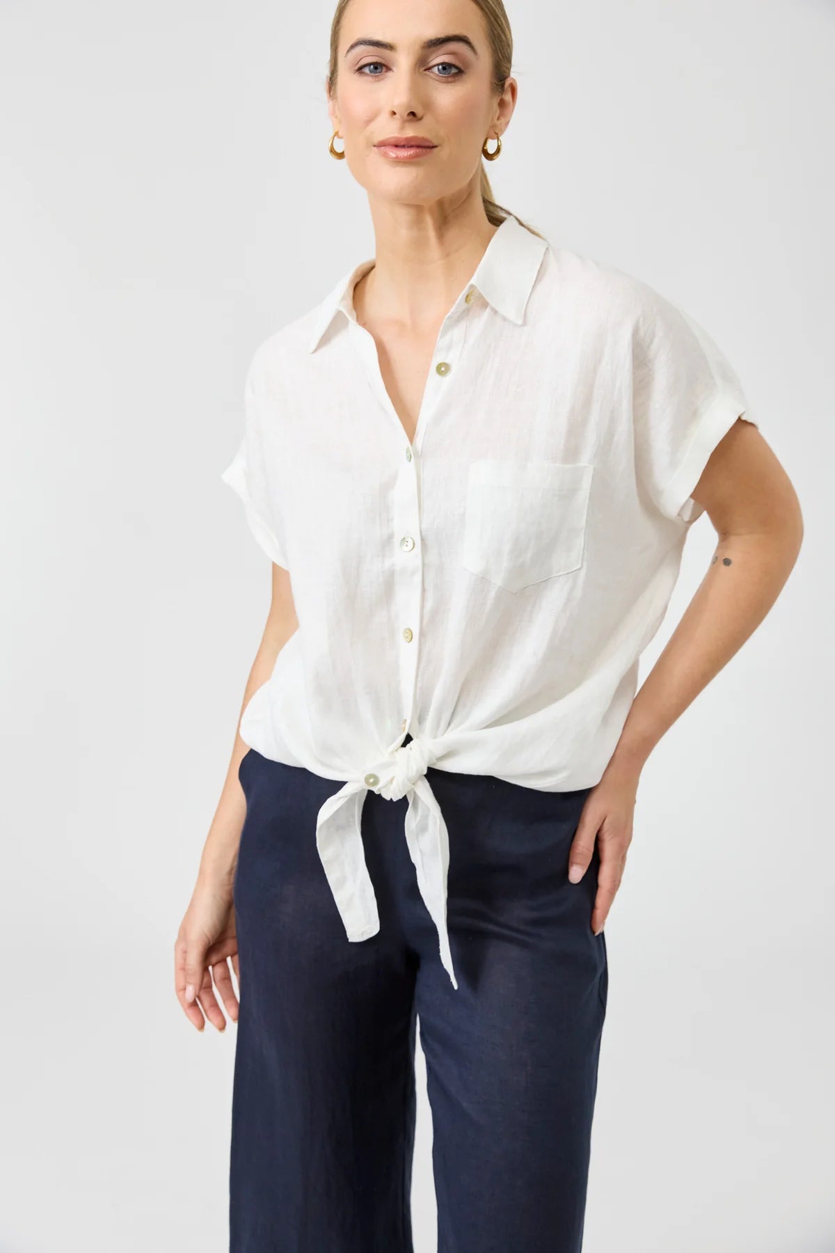 Studio Tie Shirt Salt