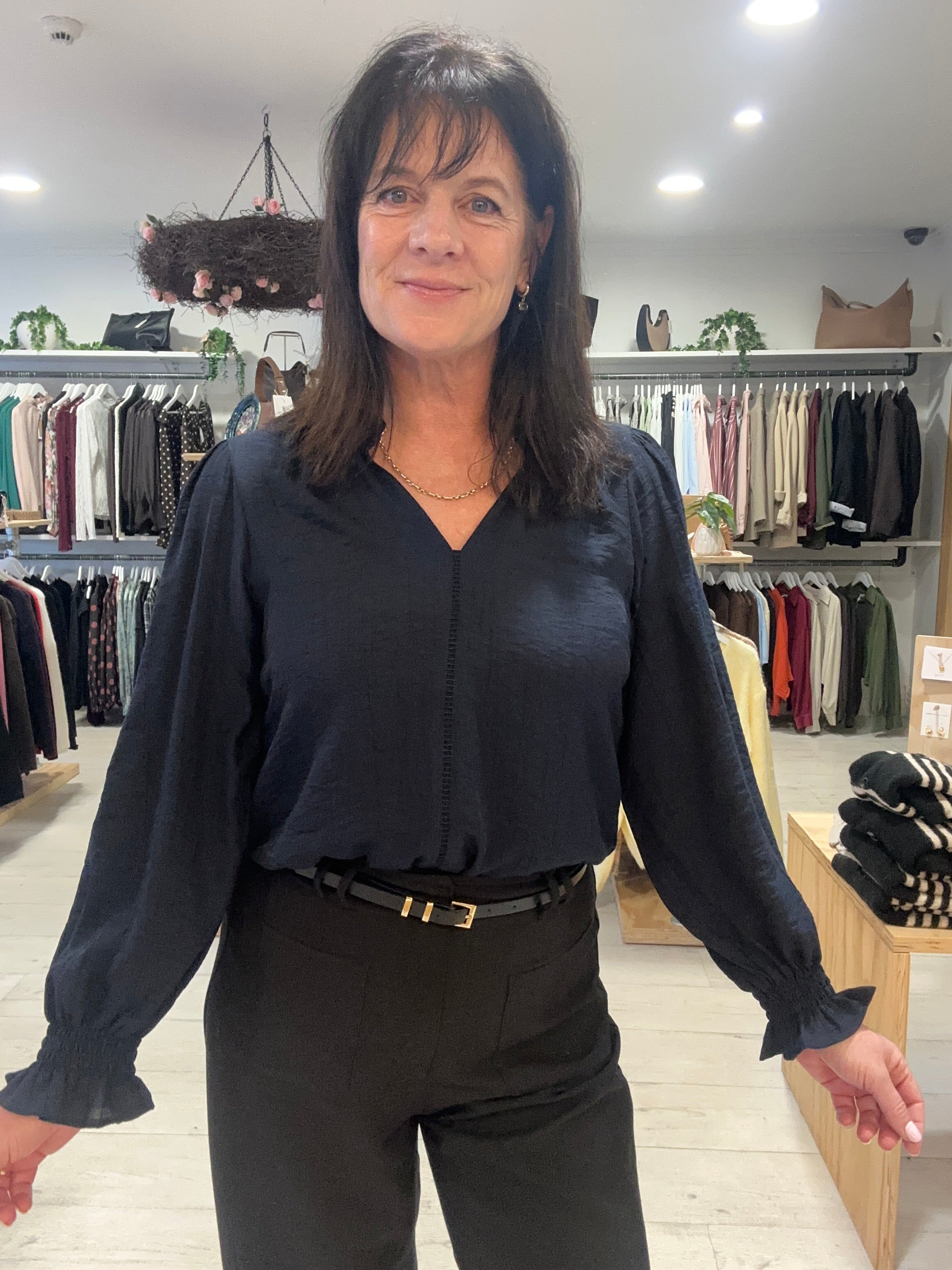 Addyson Long Sleeve Top Navy