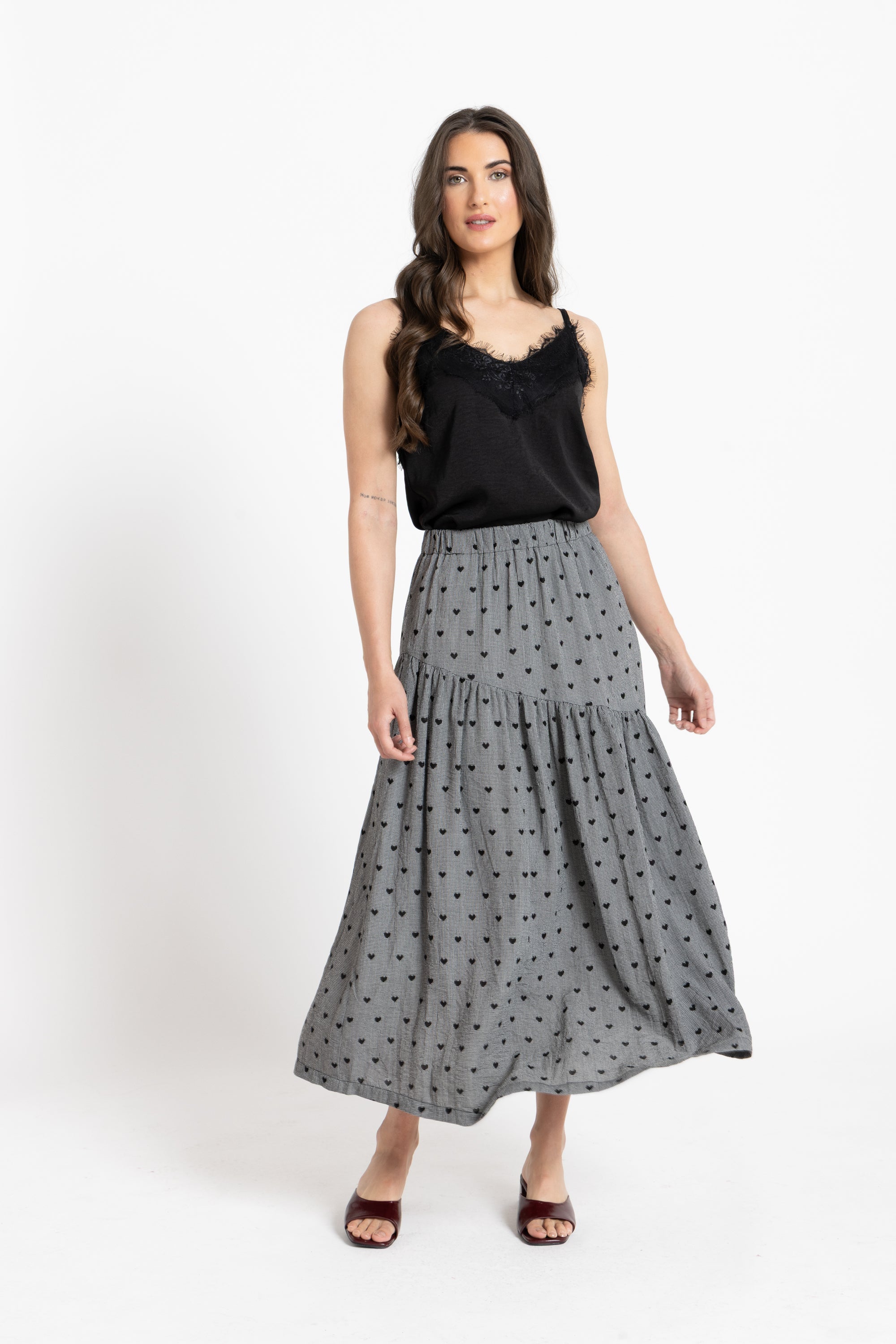 Divine Maxi Skirt Black Heart 