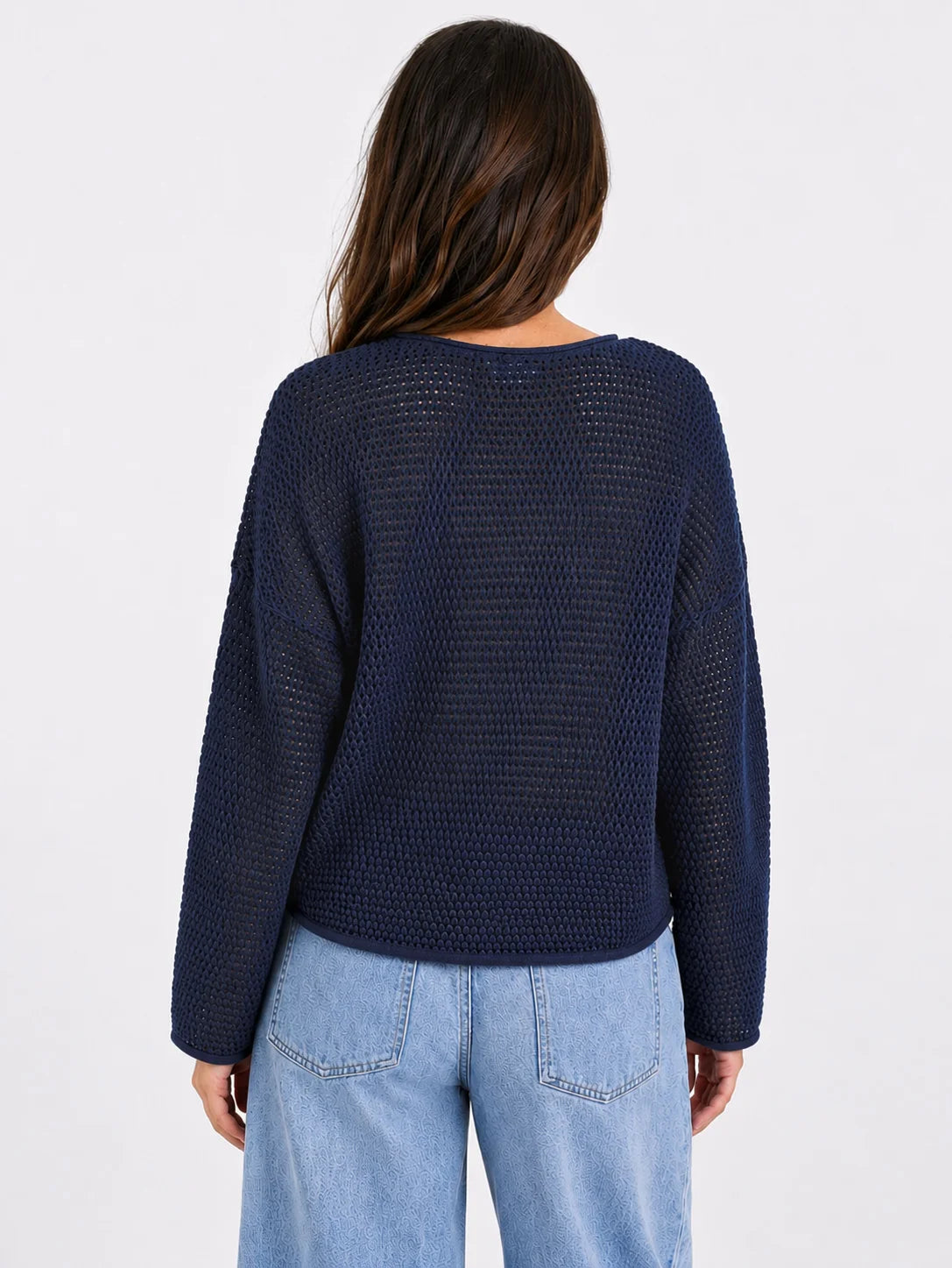 Dawn Ink Crochet Knit Jumper