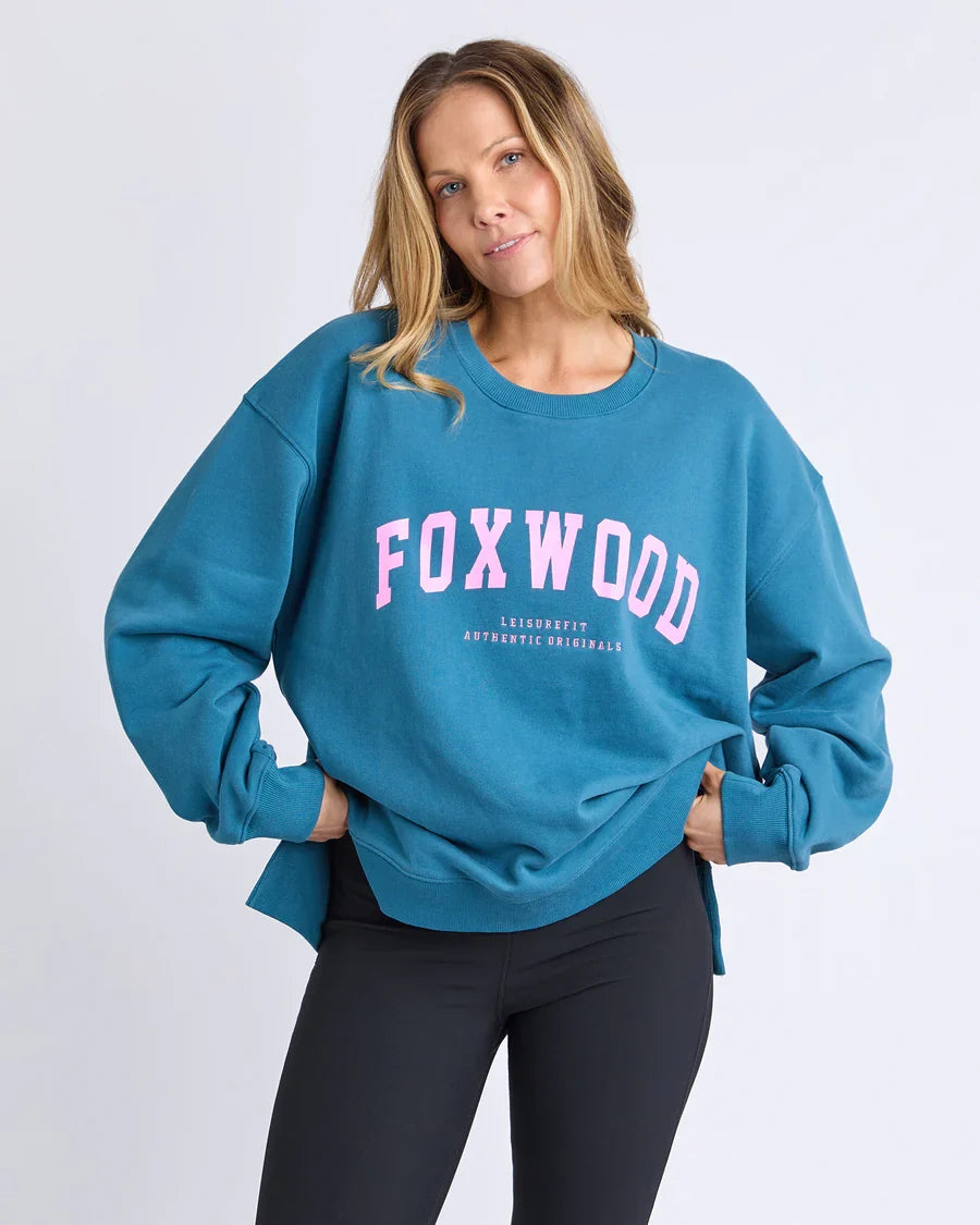 Foxwood Interval Crew - Ocean w/ Neon Pink