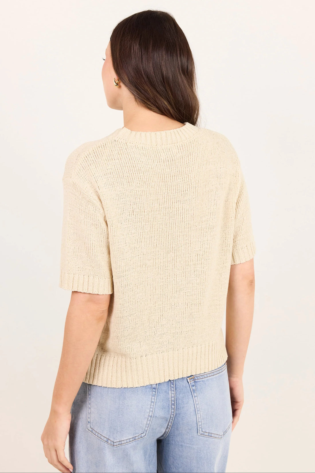 Loveable Oat Tape Yarn Knit Tee