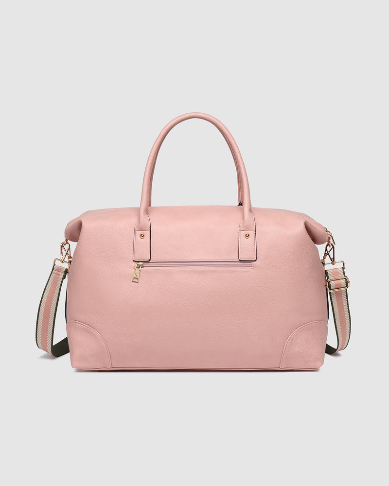 Alexis Stripe Weekender Travel Bag Blush Stripe