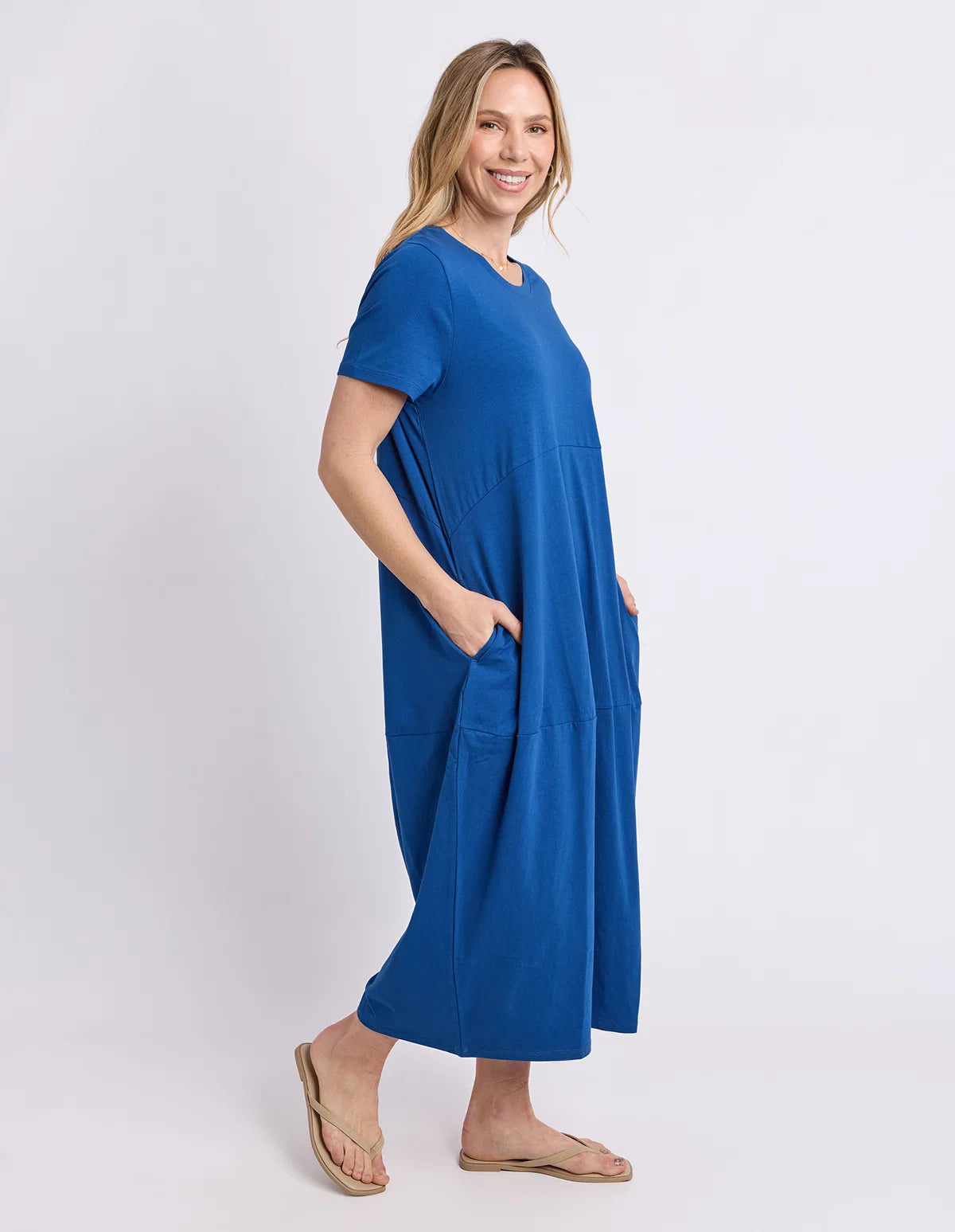 Elm Diana Short Sleeve Dress China Blue