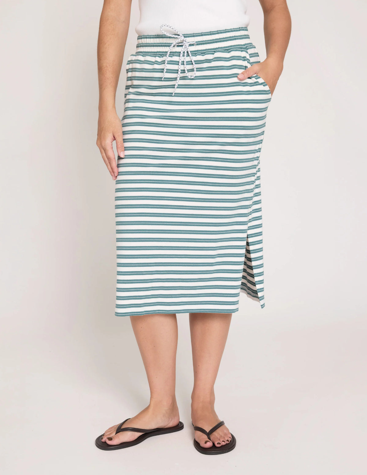 Essential Skirt Teal Stripe