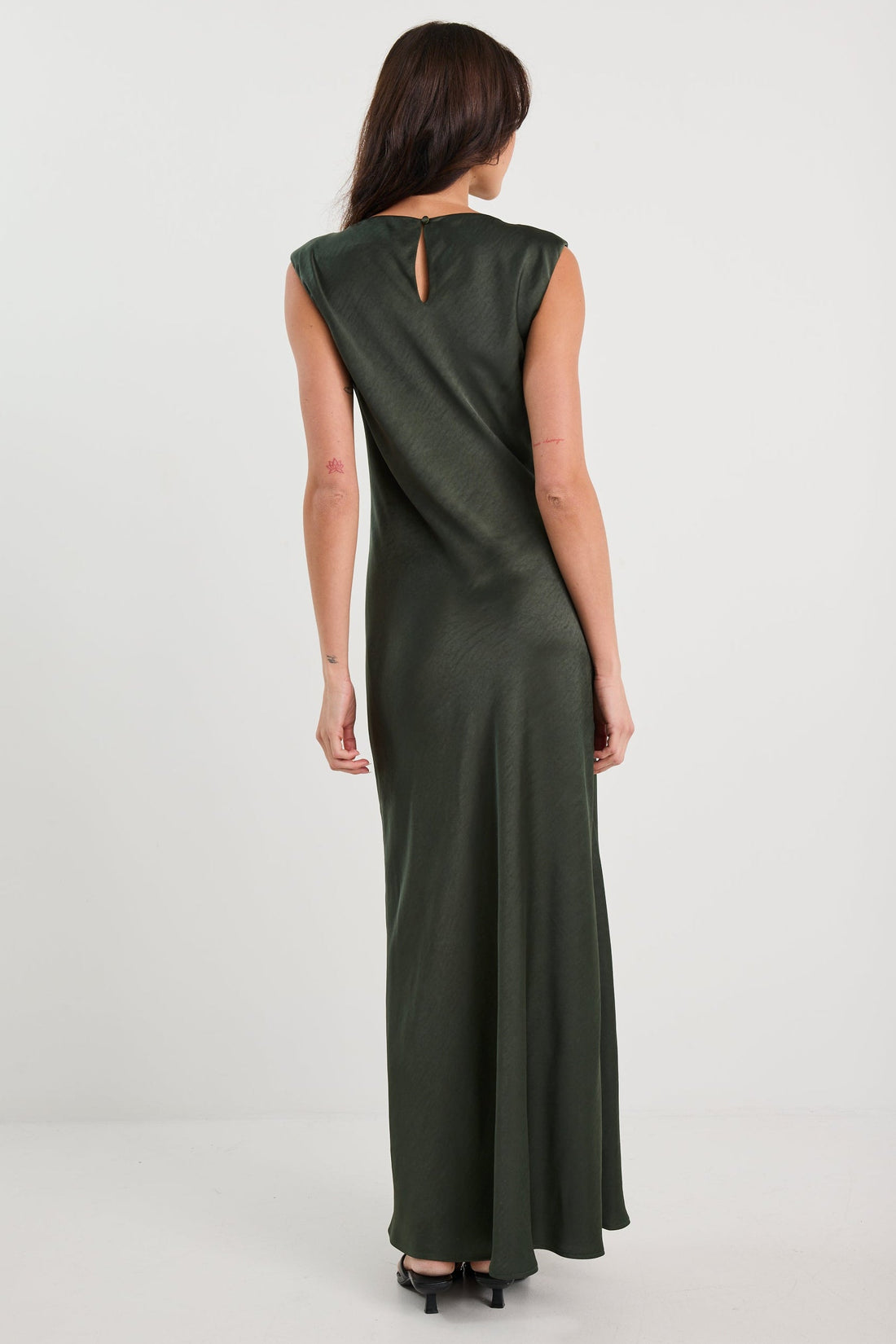 Georgia Zoe Fruition Forest Satin Bias Maxi Dress