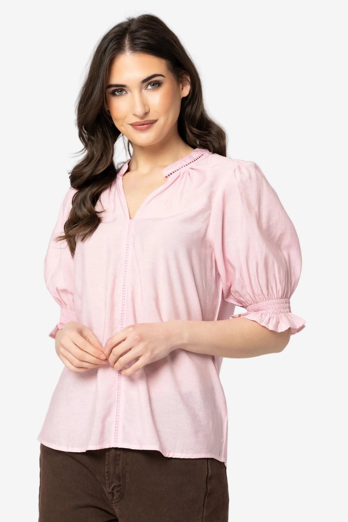 Addyson Blouse Short Sleeve Blush