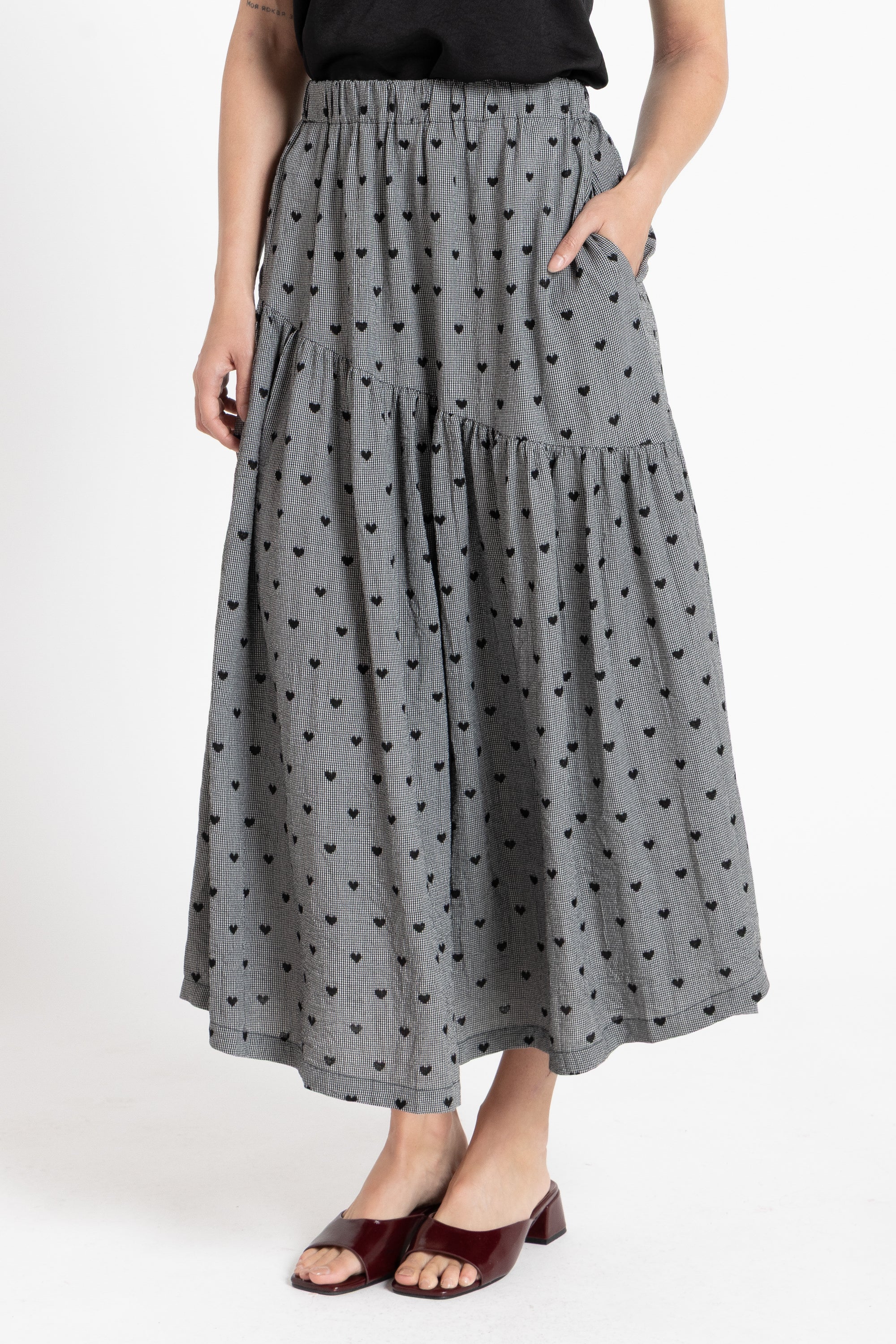 Divine Maxi Skirt Black Heart 