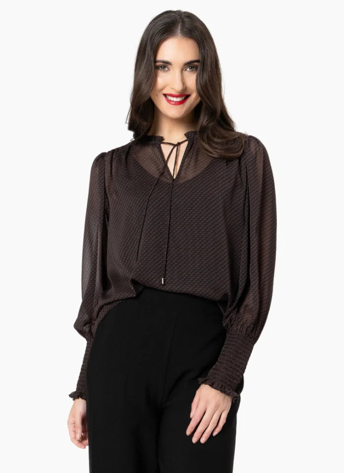 Mocha Lace Byron Blouse
