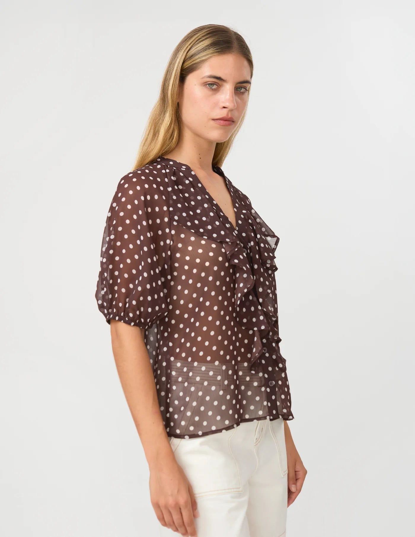 Monet Blouse Chocolate Spot