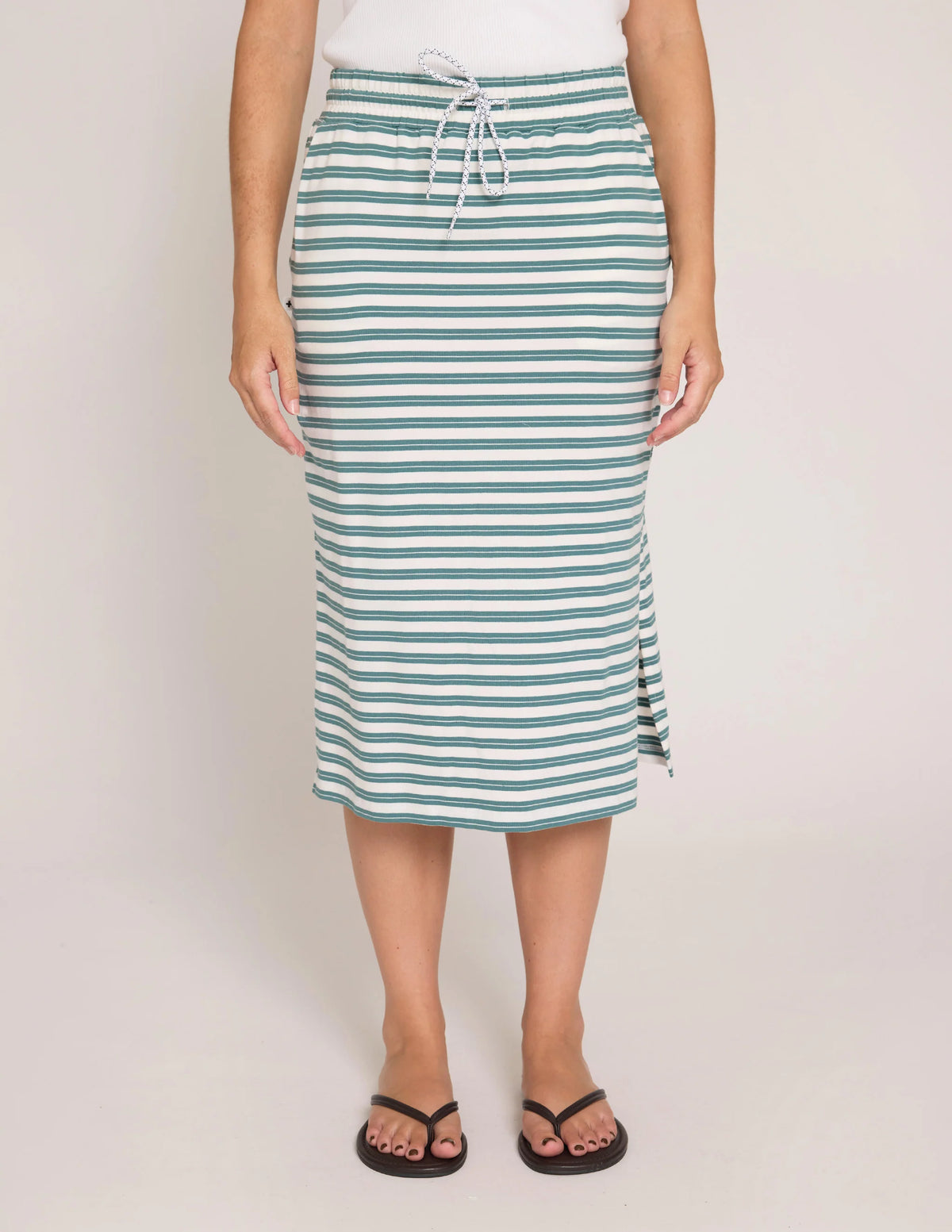 Essential Skirt Teal Stripe