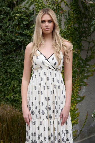 Rachel Maxi Dress Cream Black