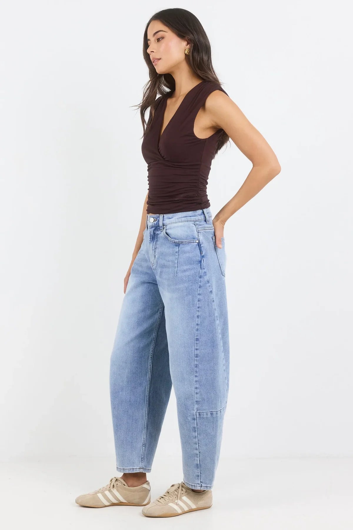 Graduate Stretch Barrel Jeans Light Blue
