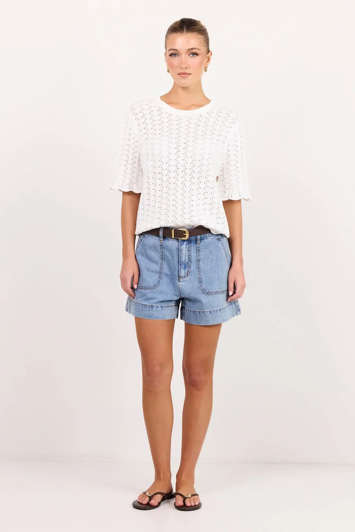 Kindly Mid Blue Pocket Front Denim Short