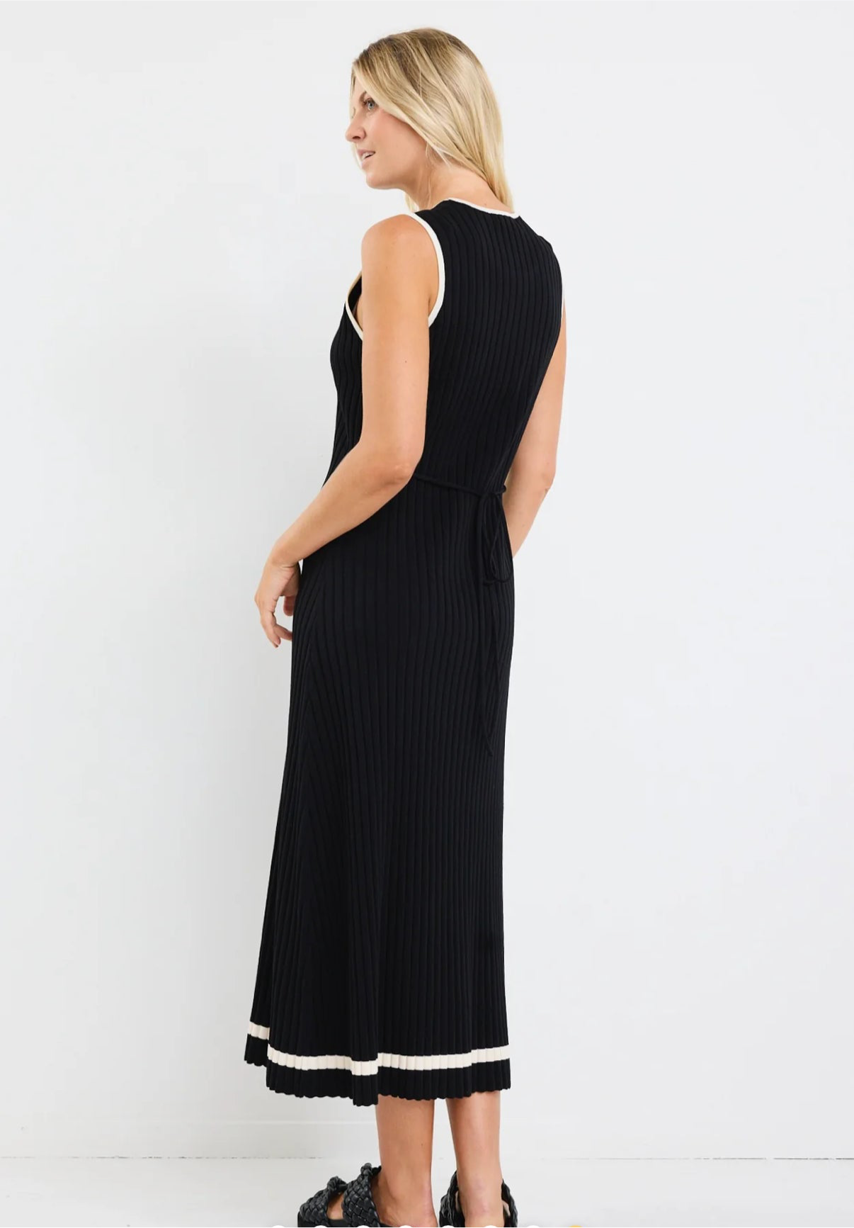 Vanity Black Rib Sleeveless Knit Maxi Dress