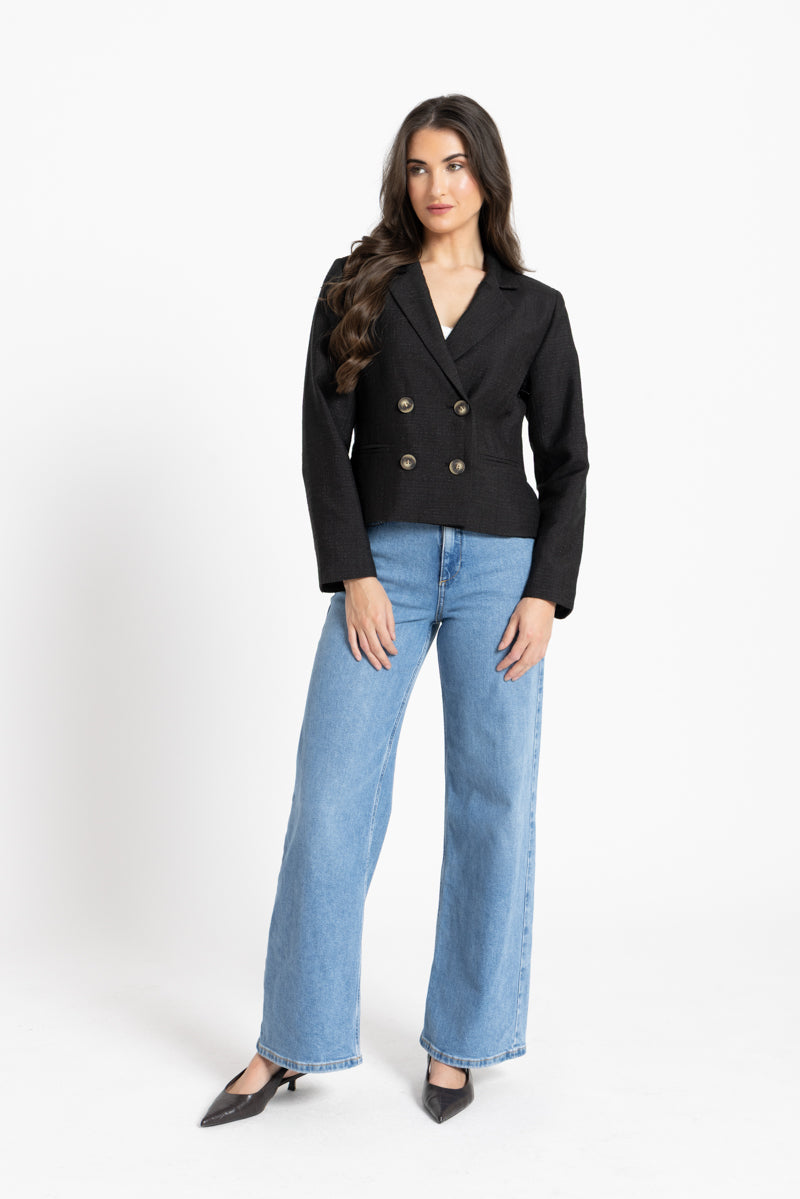 Audrey Blazer Black Shimmer