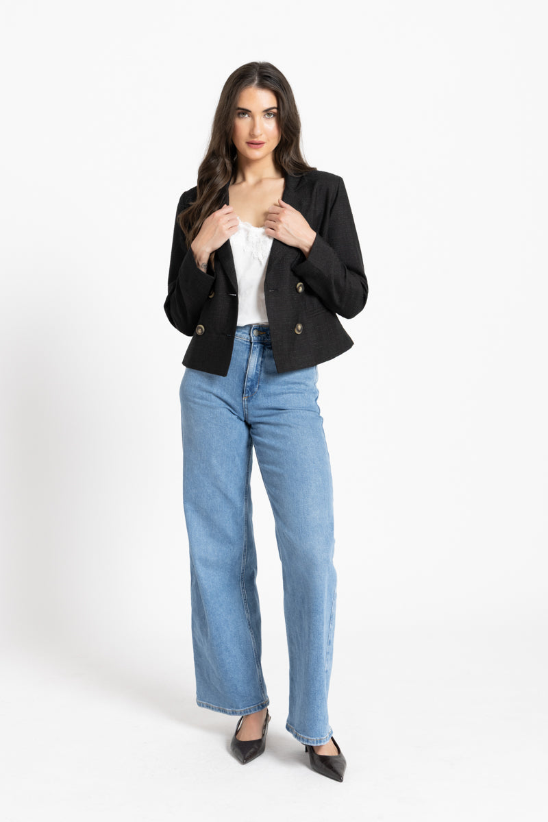 Audrey Blazer Black Shimmer