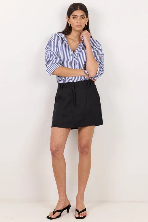Alignment Black Linen Mini Skort