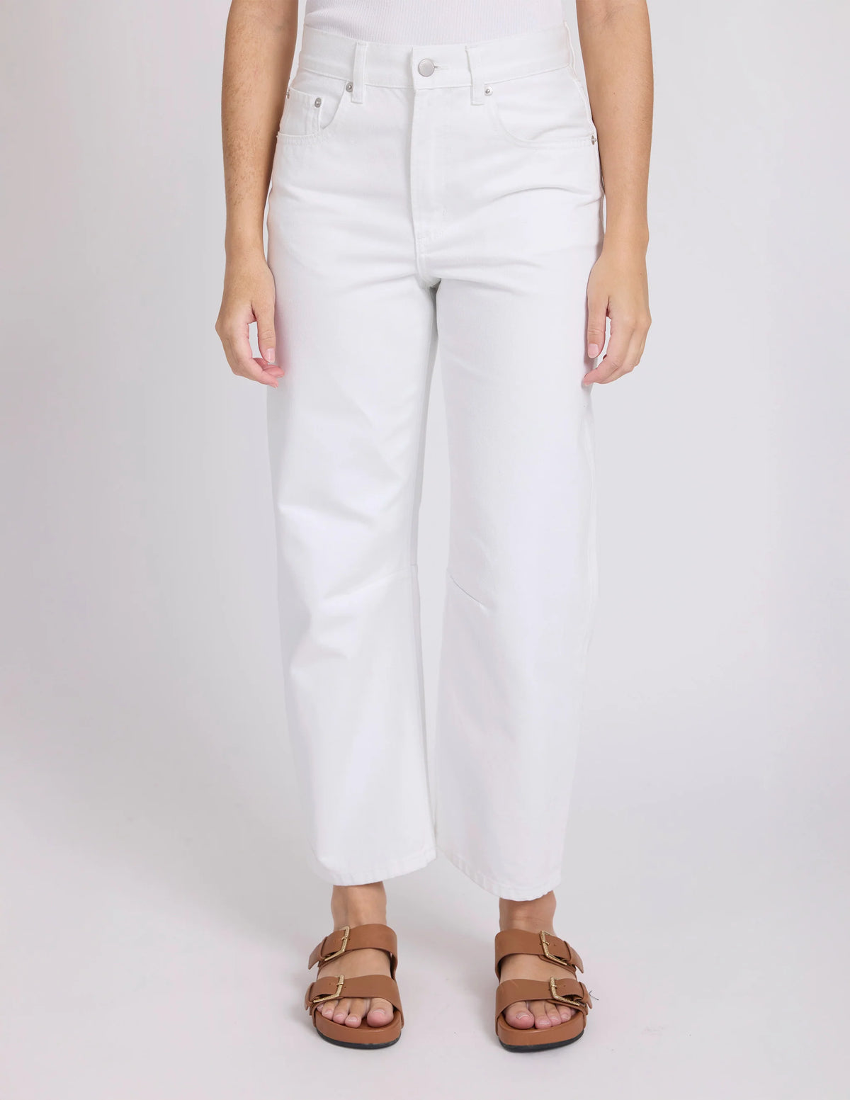 Carson Barrel Jean White