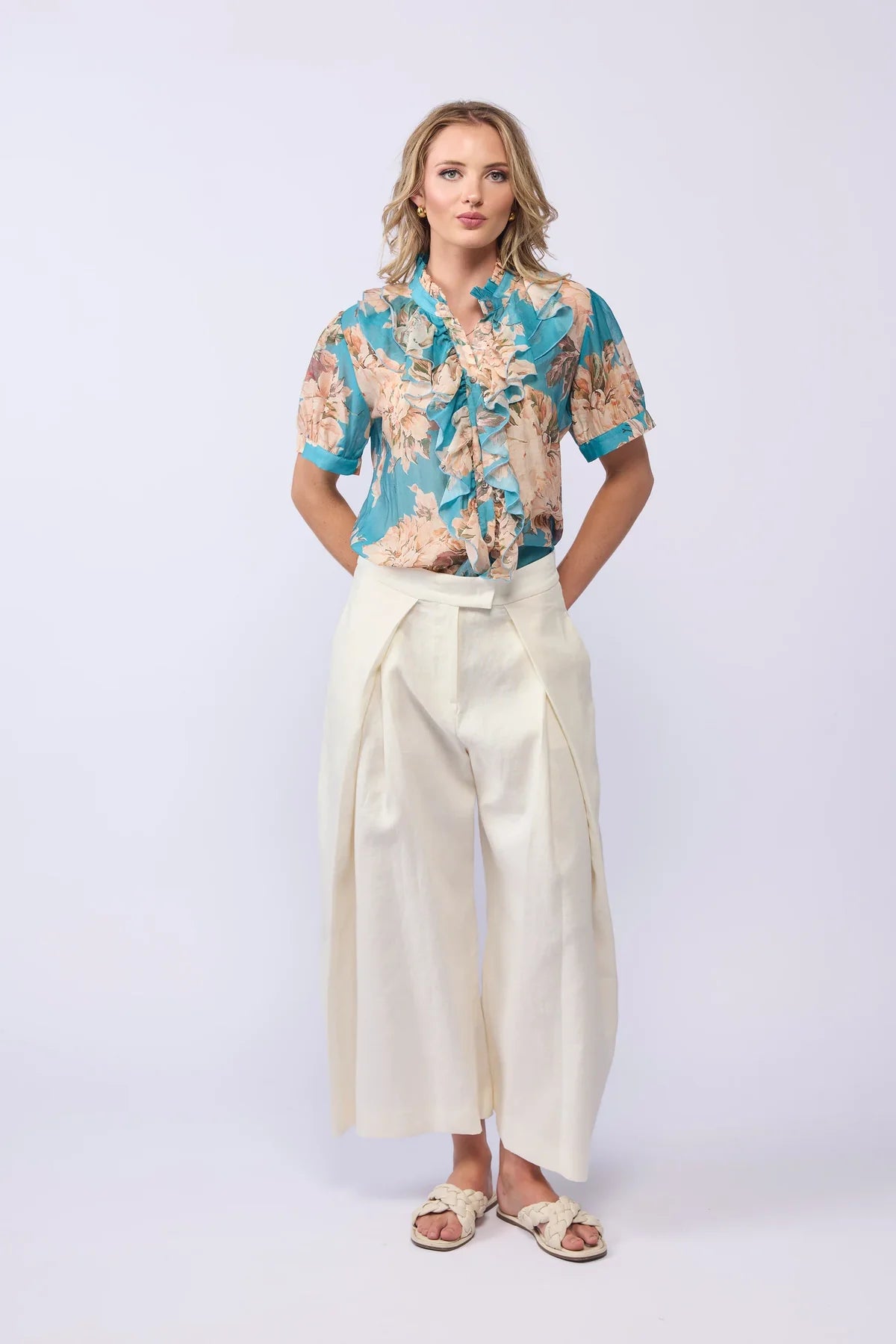 Wish Blouse Aqua Bloom