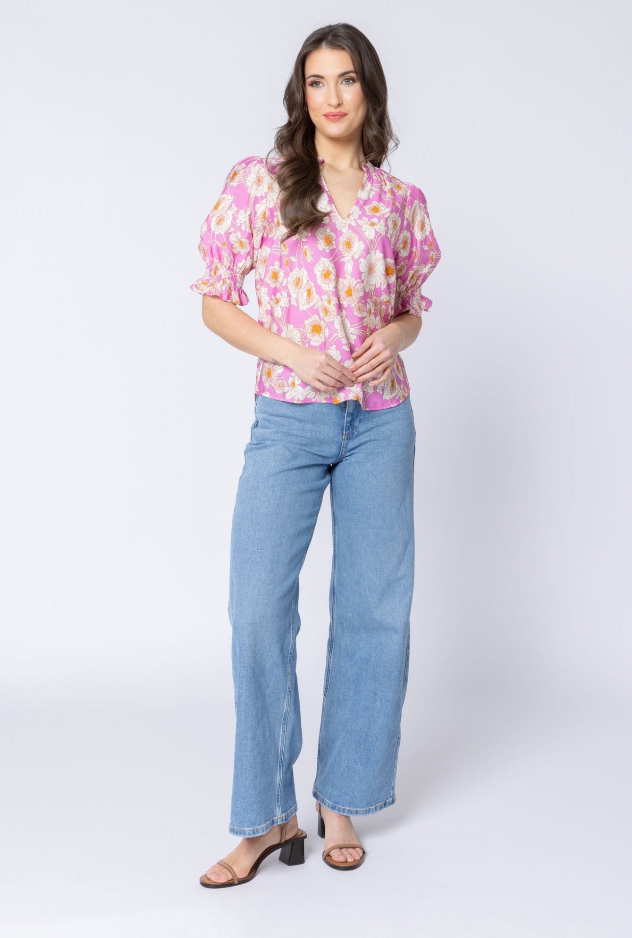Seeking Lola Relaxed Butterfly Top Candy Bloom