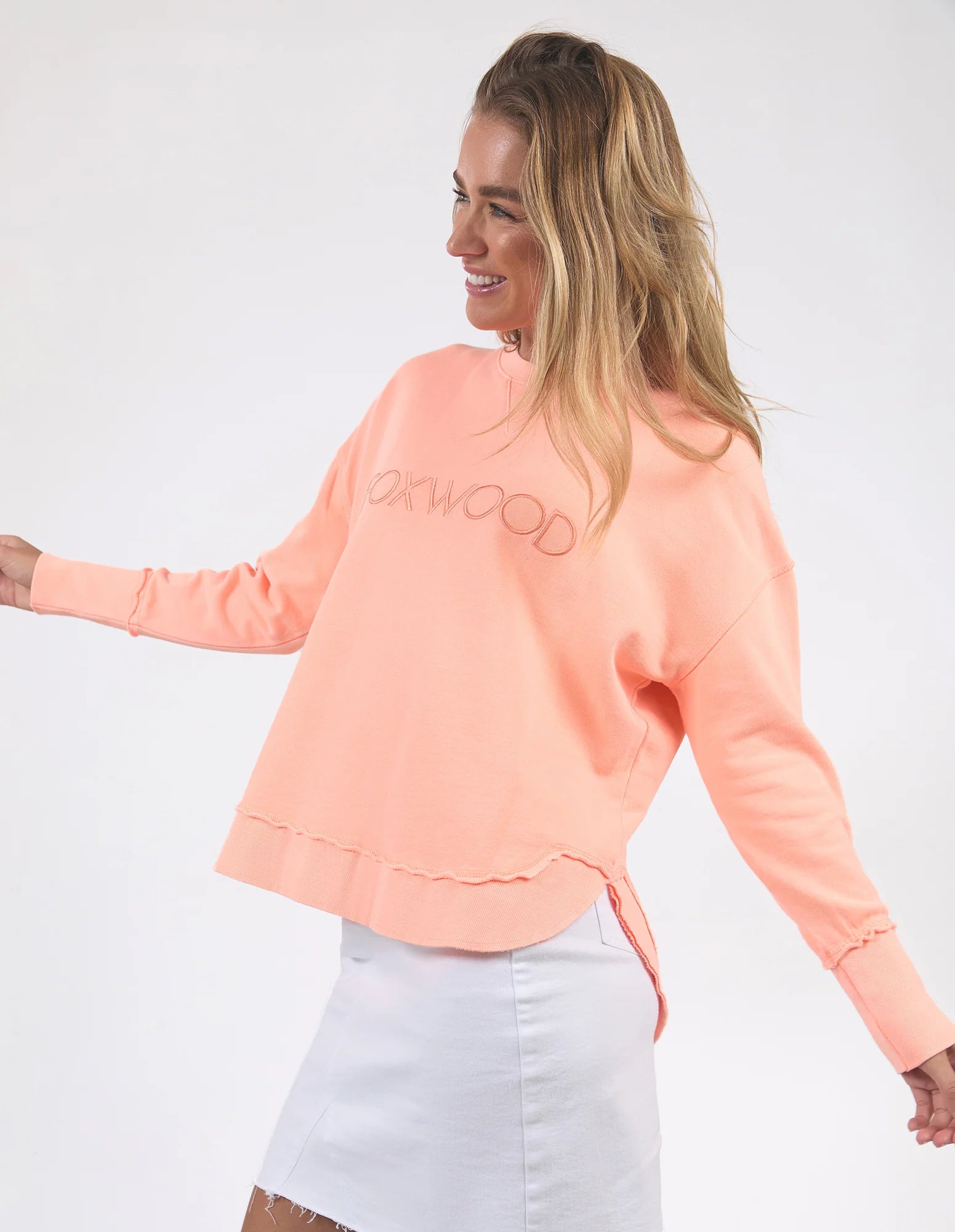 Simplified Crew Neon Peach