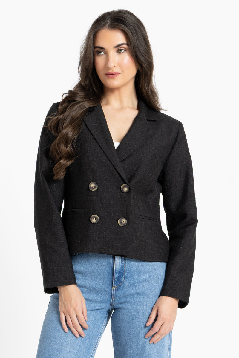 Audrey Blazer Black Shimmer