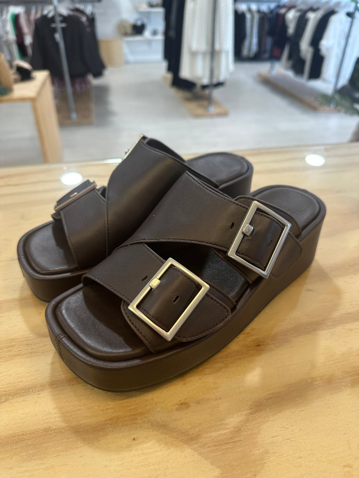 Camimer Chocolate Leather Sandal