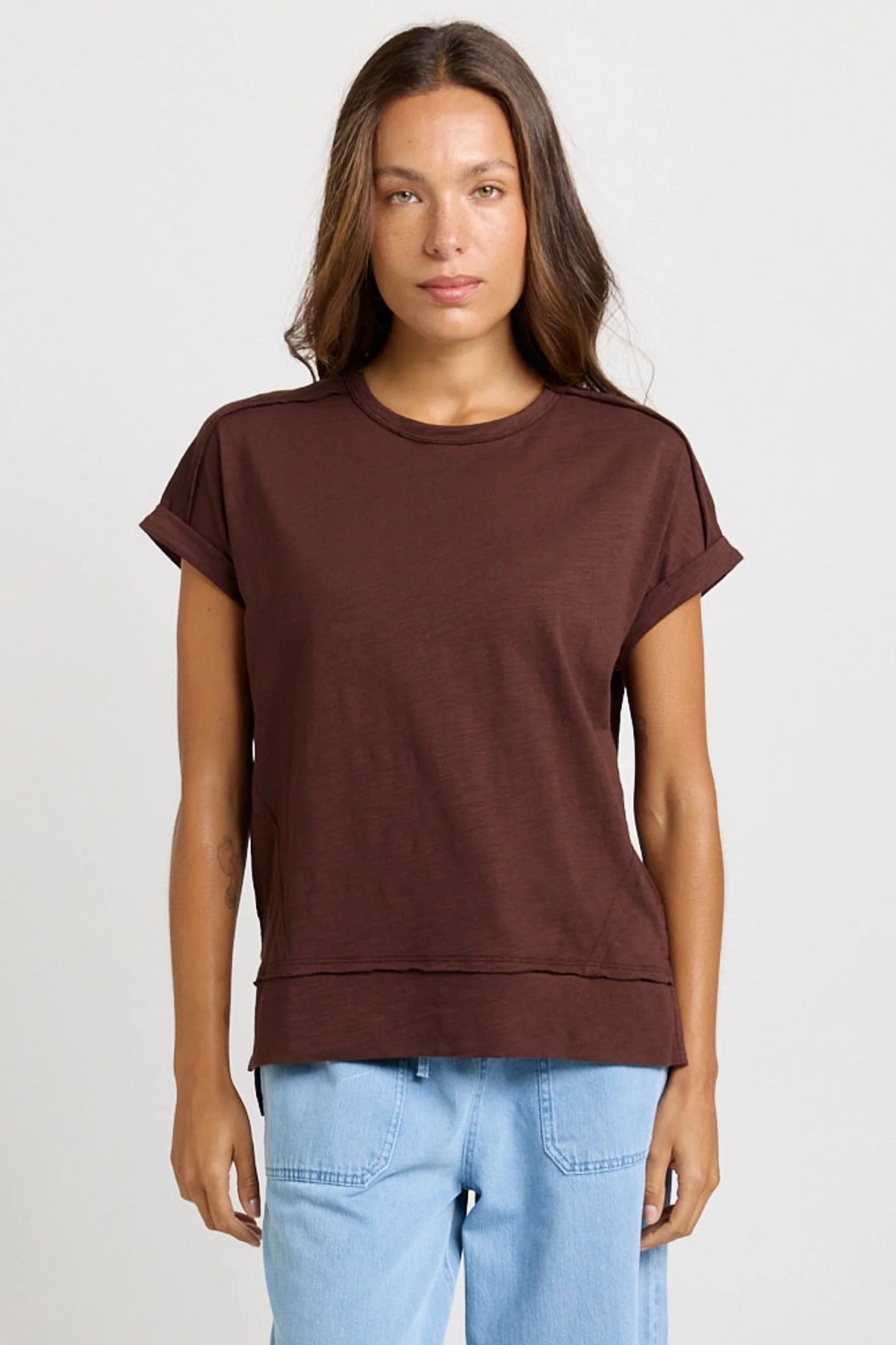 Shirley Short Sleeve Tee Chocolate Brown