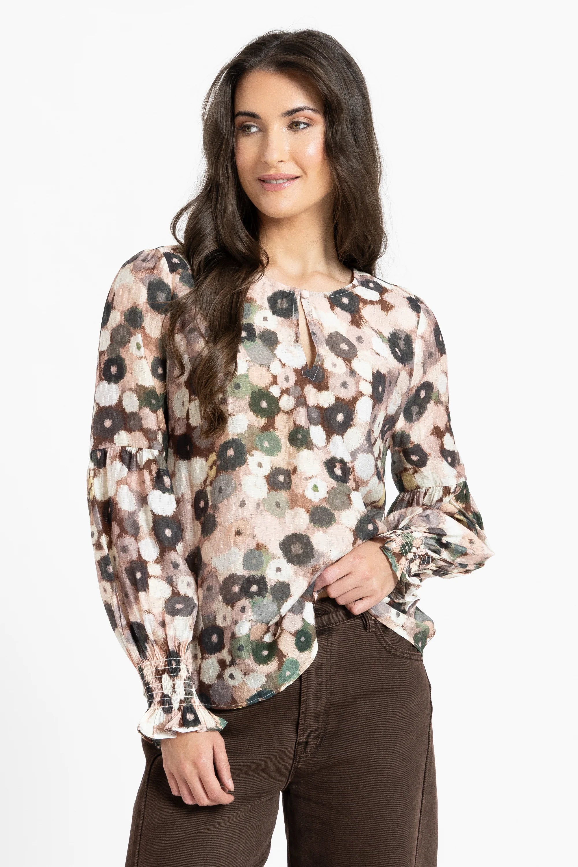 Vienna Blouse in Blush Poppy