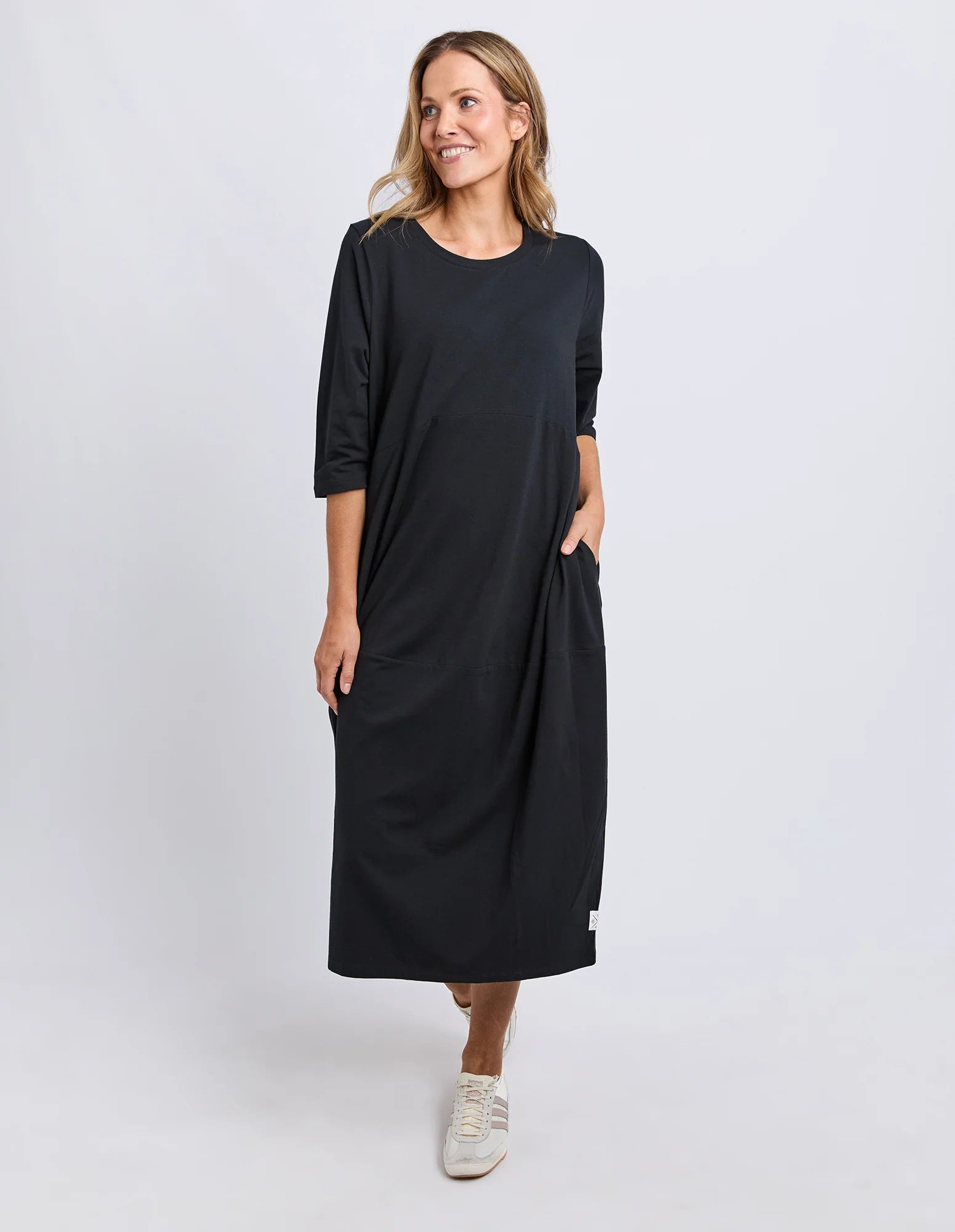Diana Dress 3/4 Sleeve Black