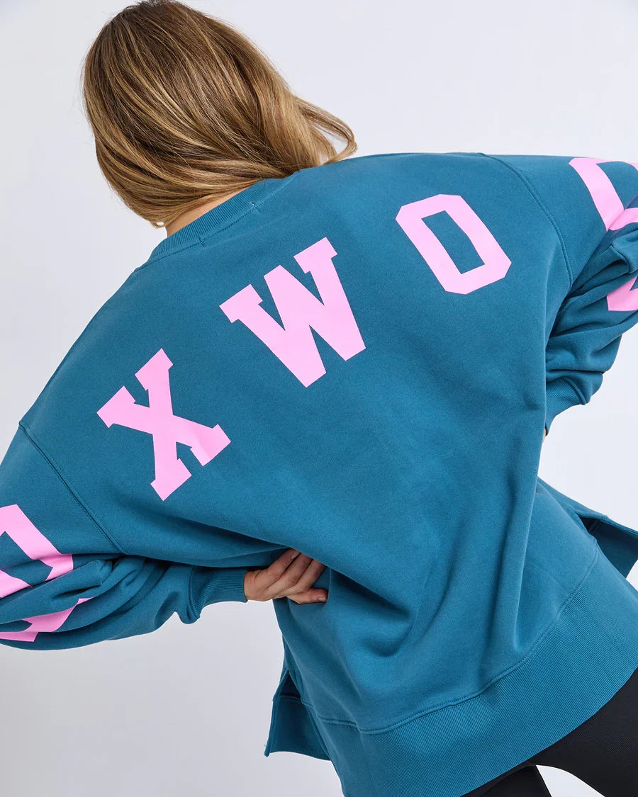 Foxwood Interval Crew - Ocean w/ Neon Pink