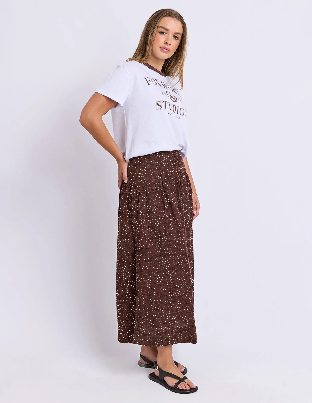 Wren Spot Skirt Chocolate