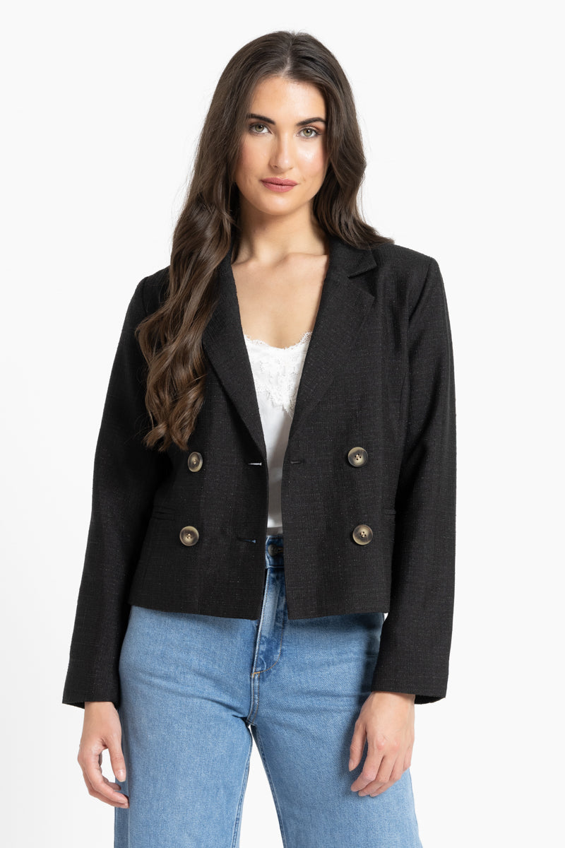 Audrey Blazer Black Shimmer