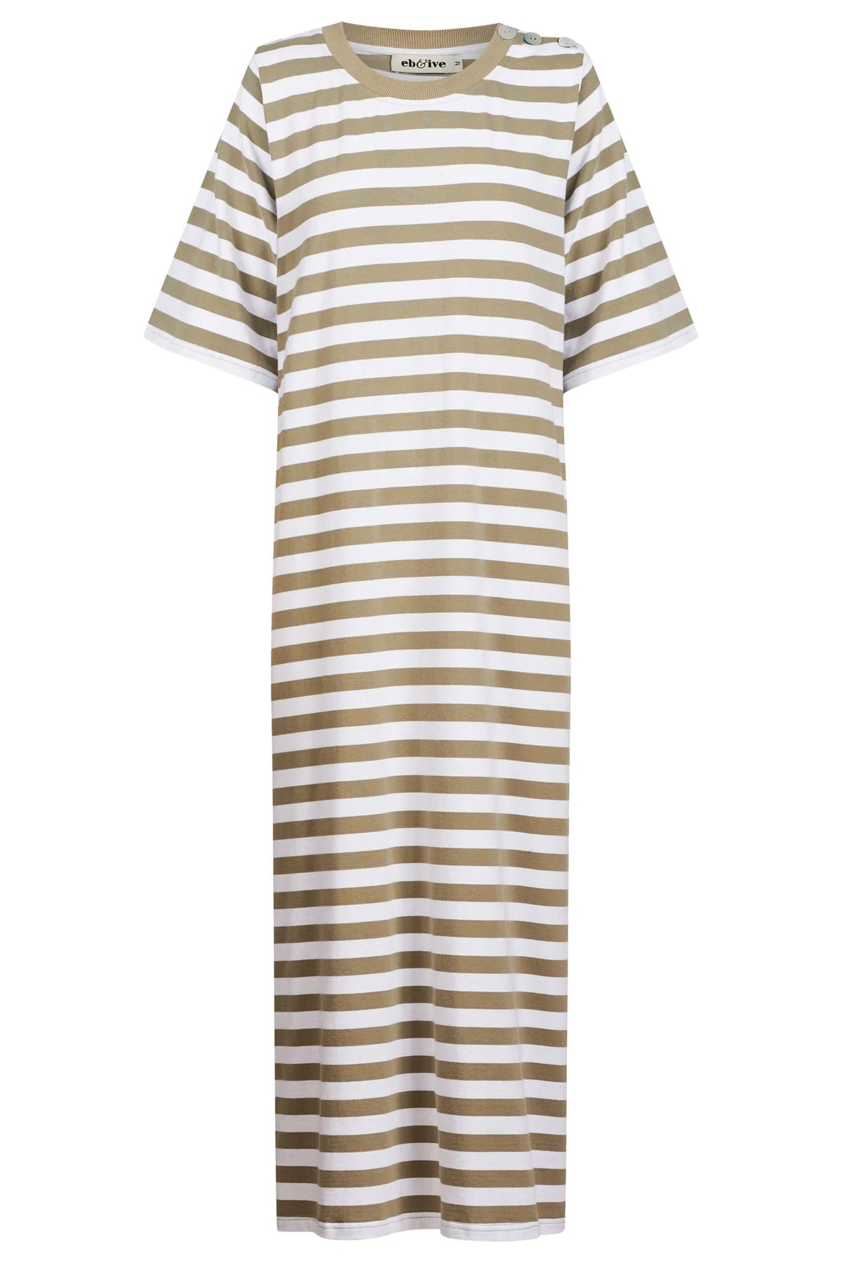 Studio Stripe Tshirt Dress Olive