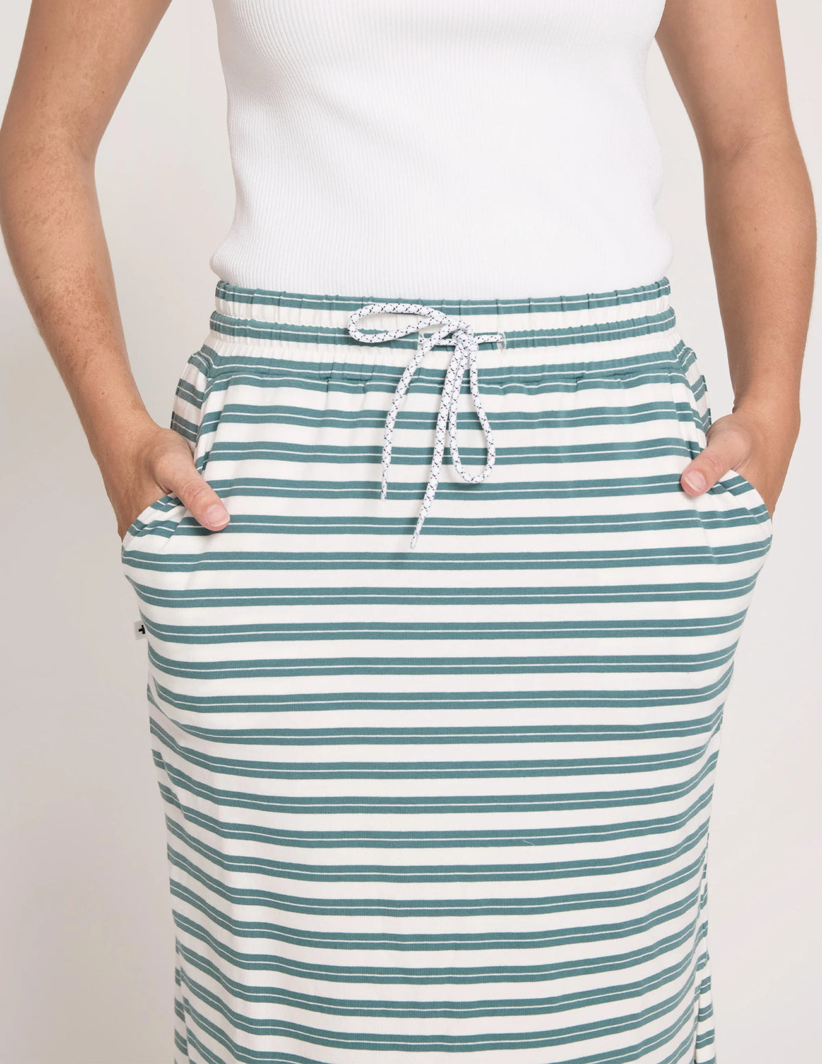 Essential Skirt Teal Stripe