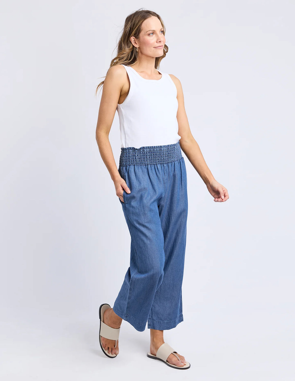 Riley Lyocel Pant Blue
