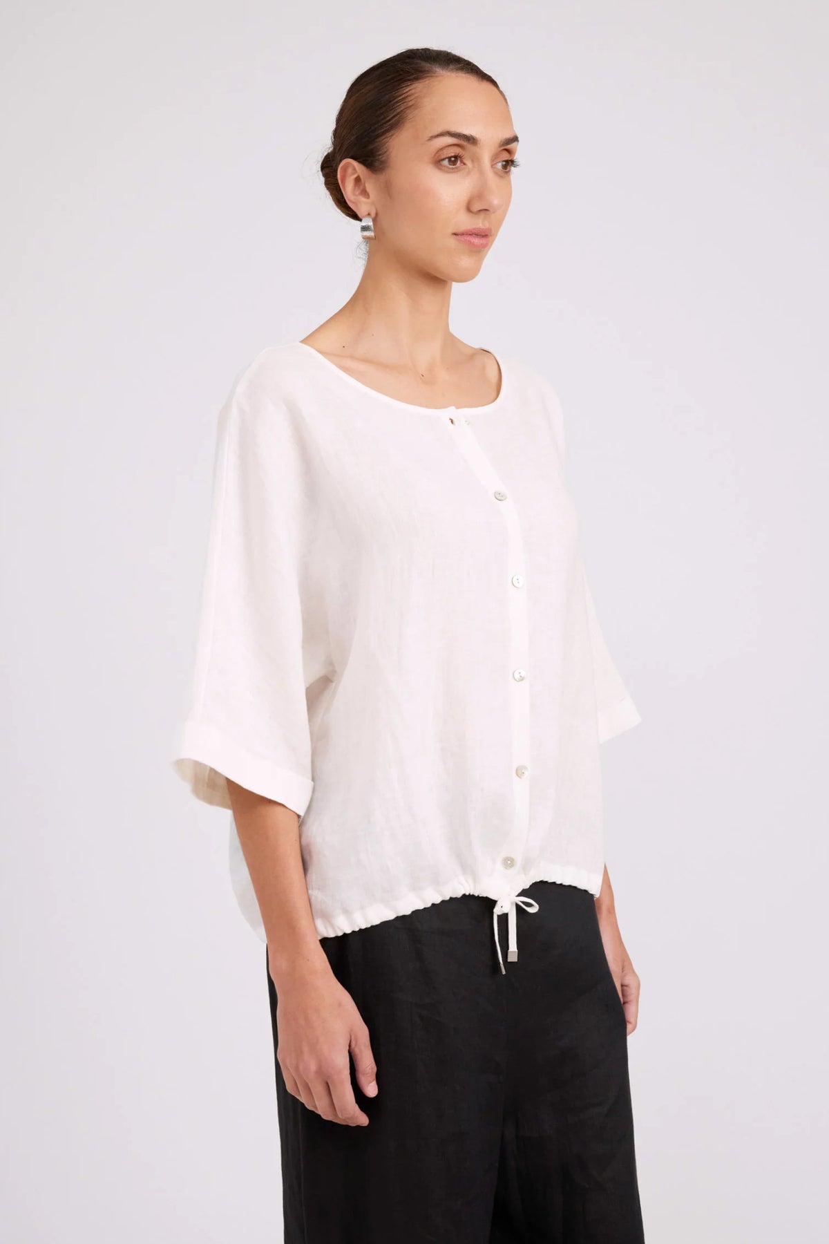 Studio Button Top/Jacket White
