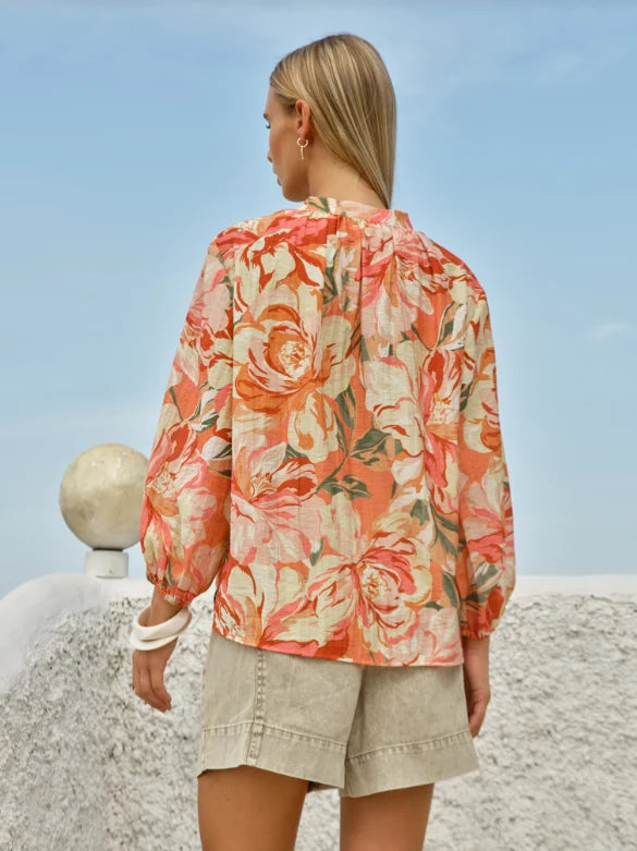 Shae Split Neck Blouse Petal