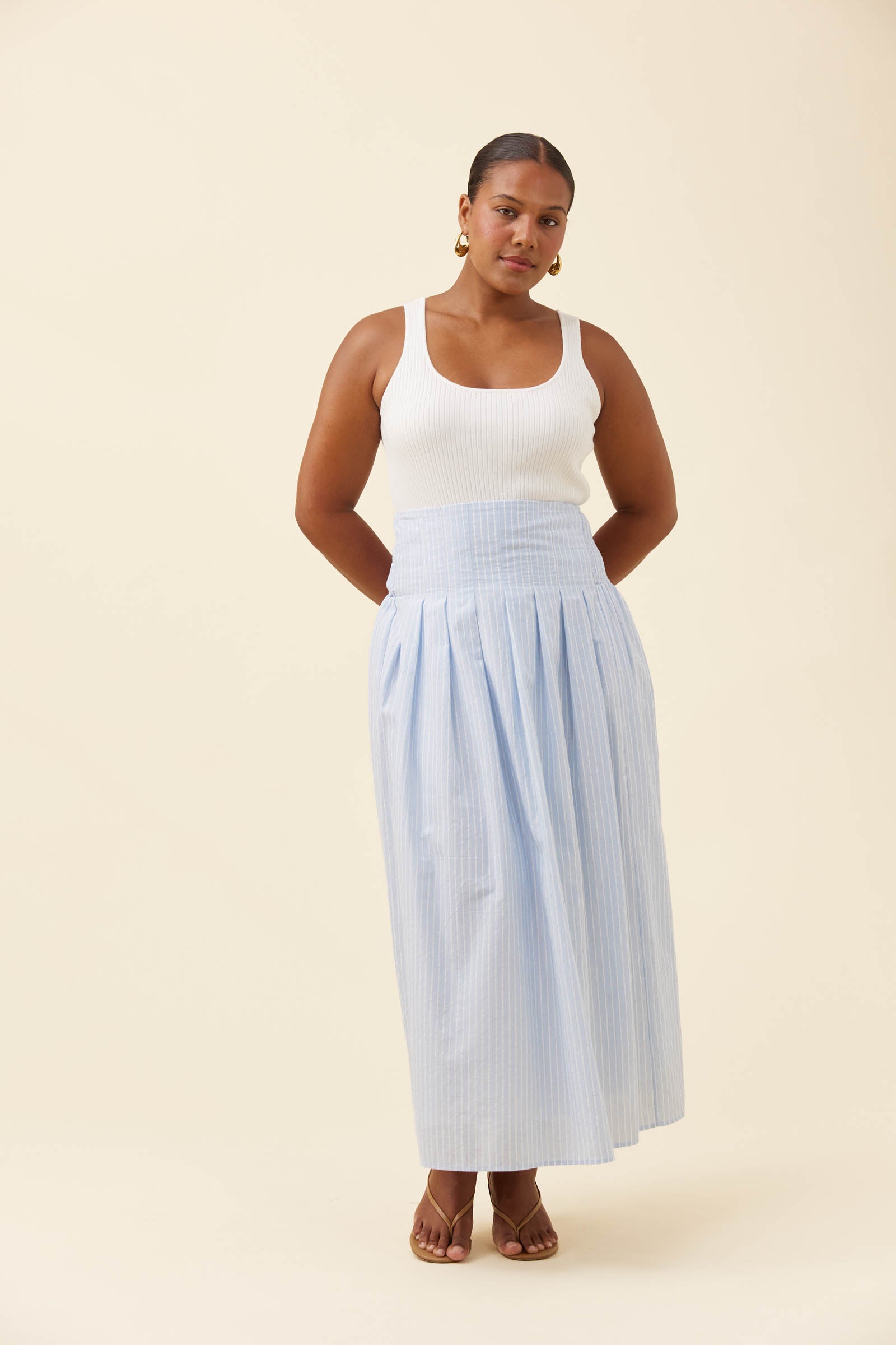 Lyndell Maxi Skirt Light Blue