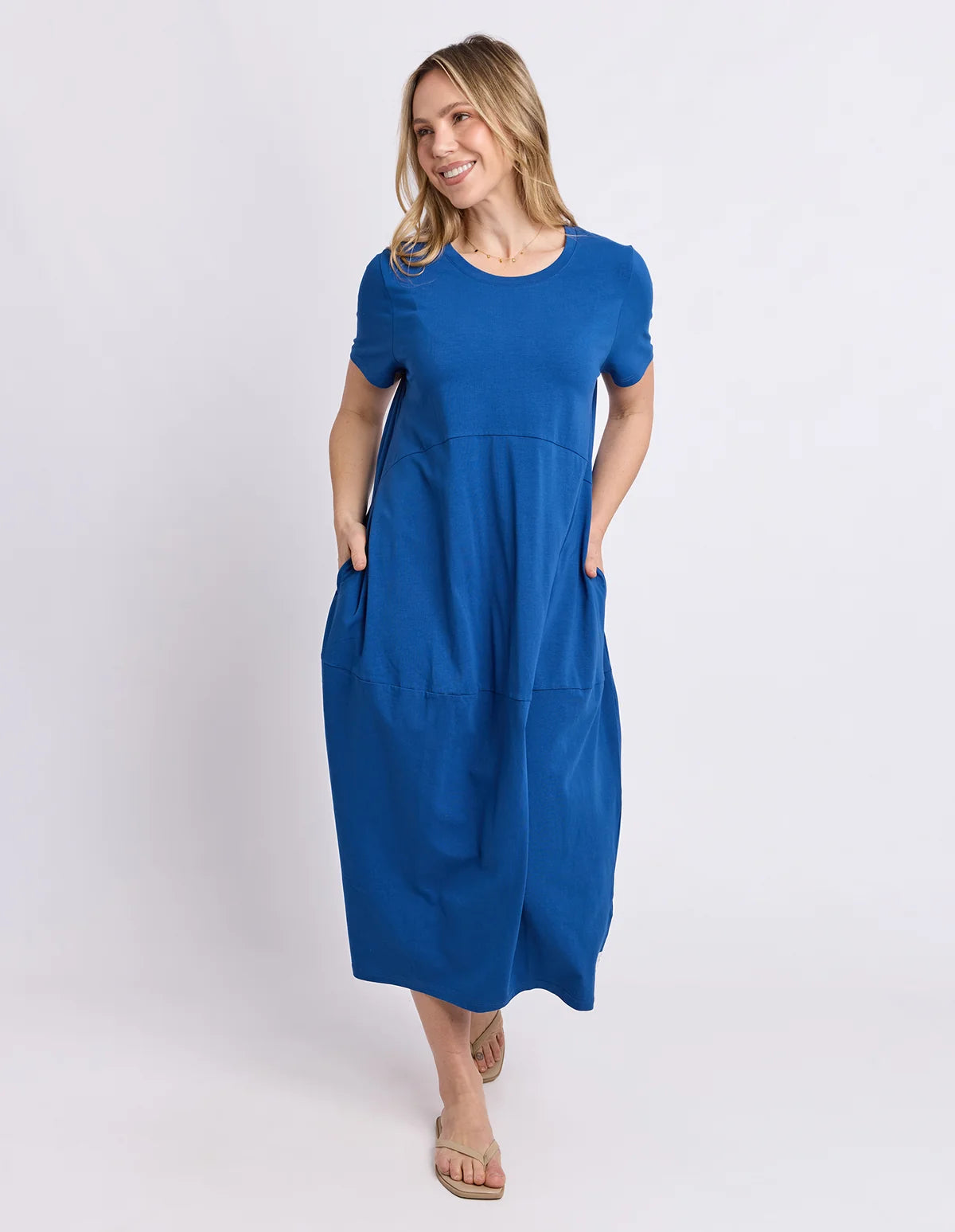 Elm Diana Short Sleeve Dress China Blue