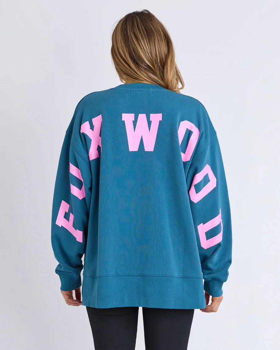 Foxwood Interval Crew - Ocean w/ Neon Pink
