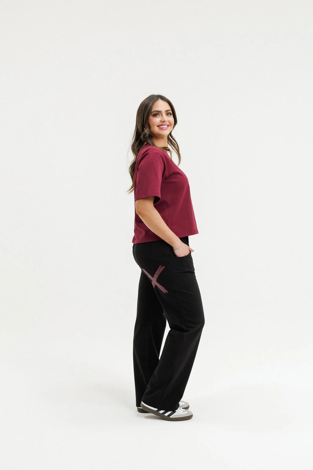 Avenue Pants Black with Merlot X