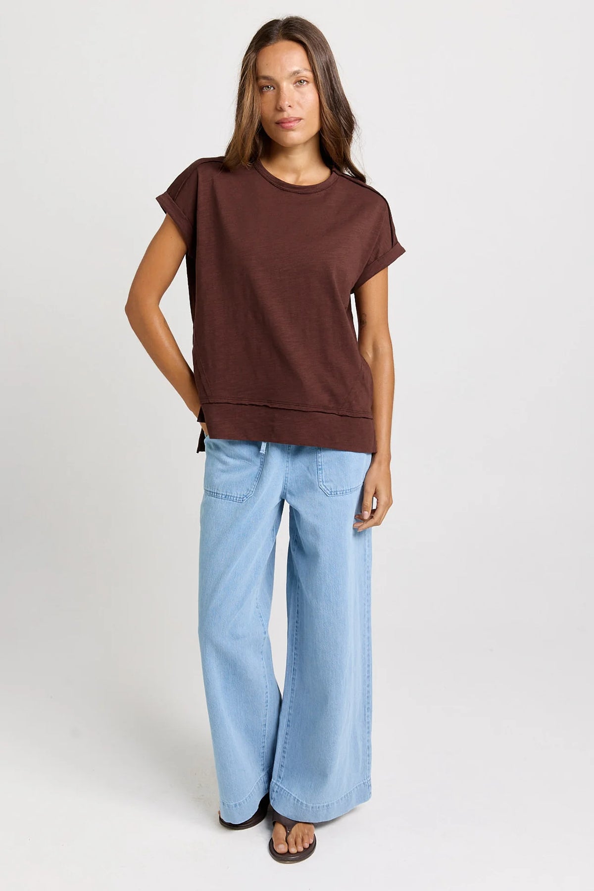 Shirley Short Sleeve Tee Chocolate Brown