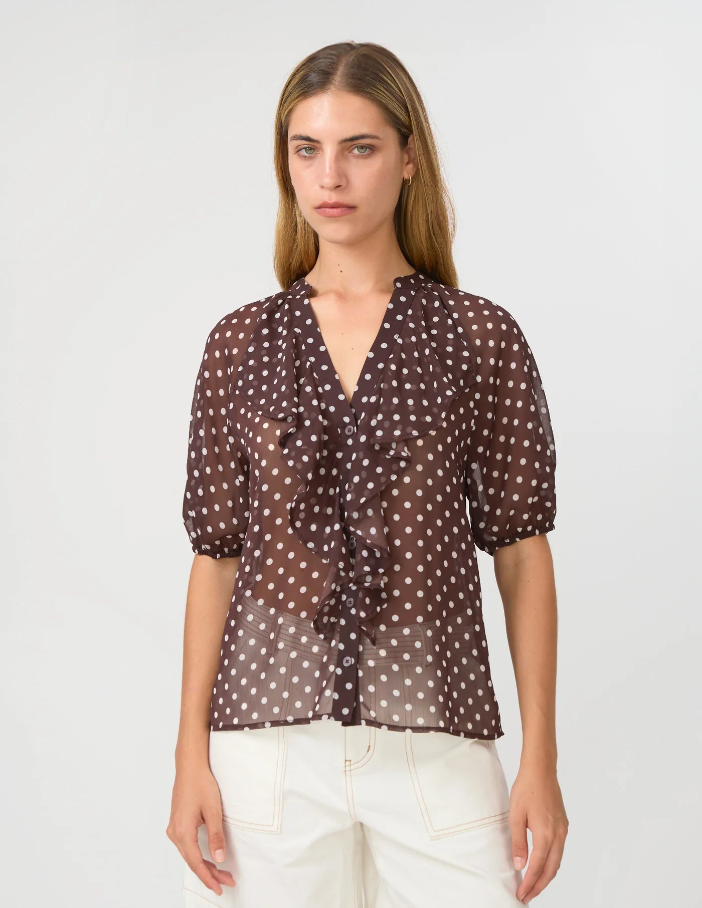Monet Blouse Chocolate Spot