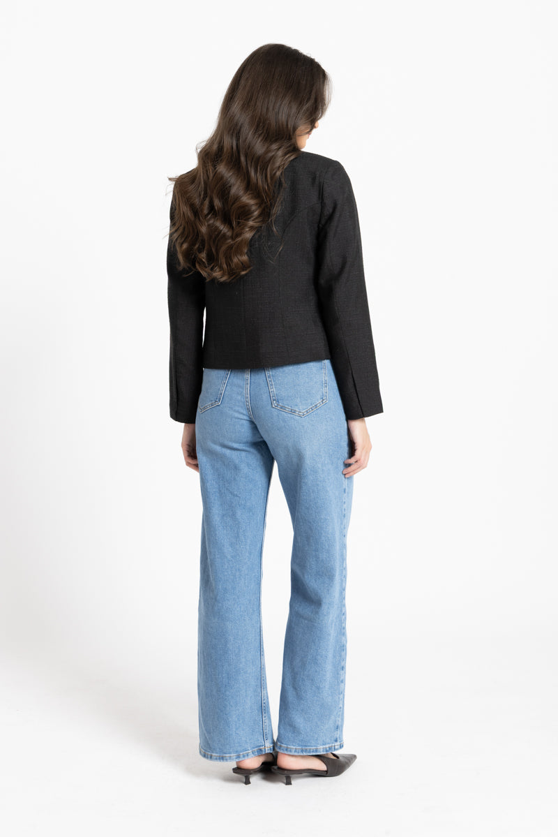 Audrey Blazer Black Shimmer