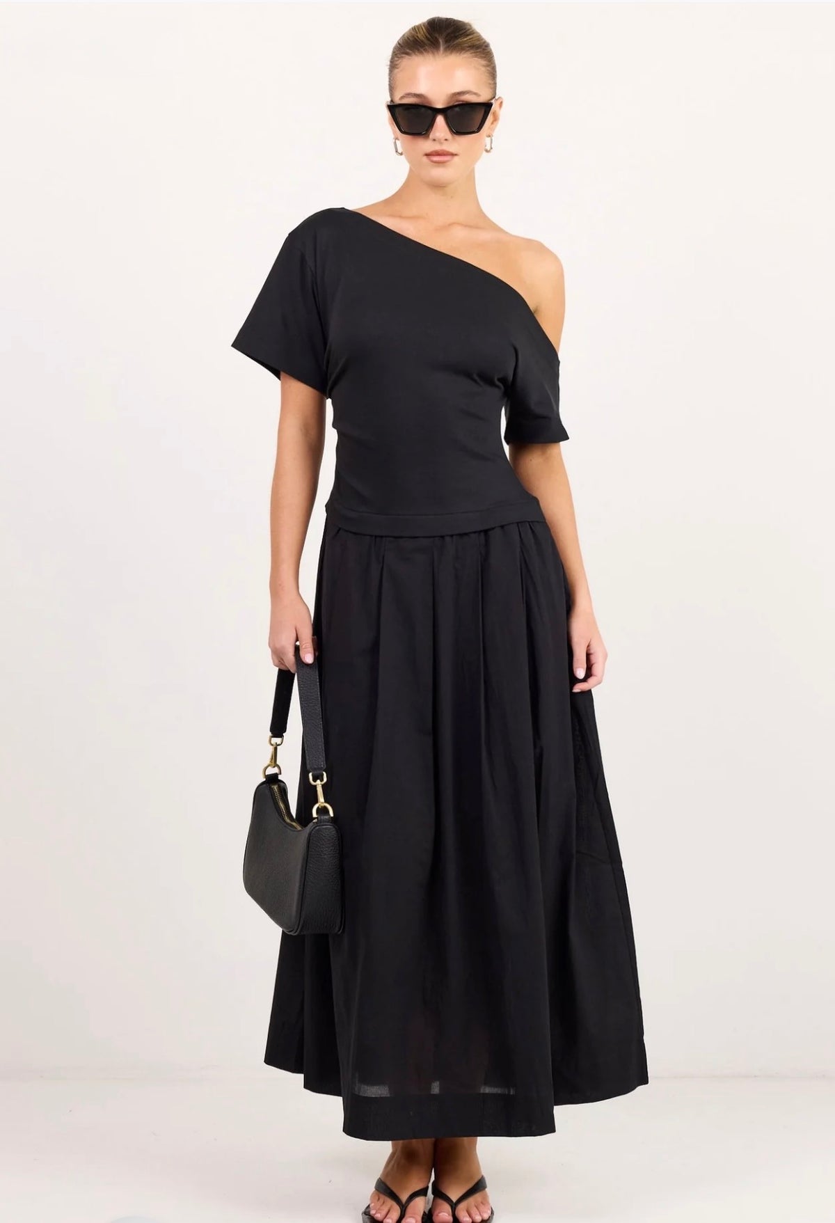 Proximity Black Tee Shirt Maxi Dress
